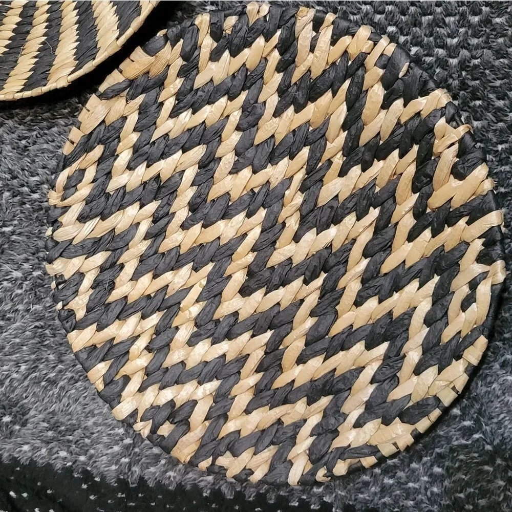 Black and Tan‎ Woven Decorative Plates/ Baskets